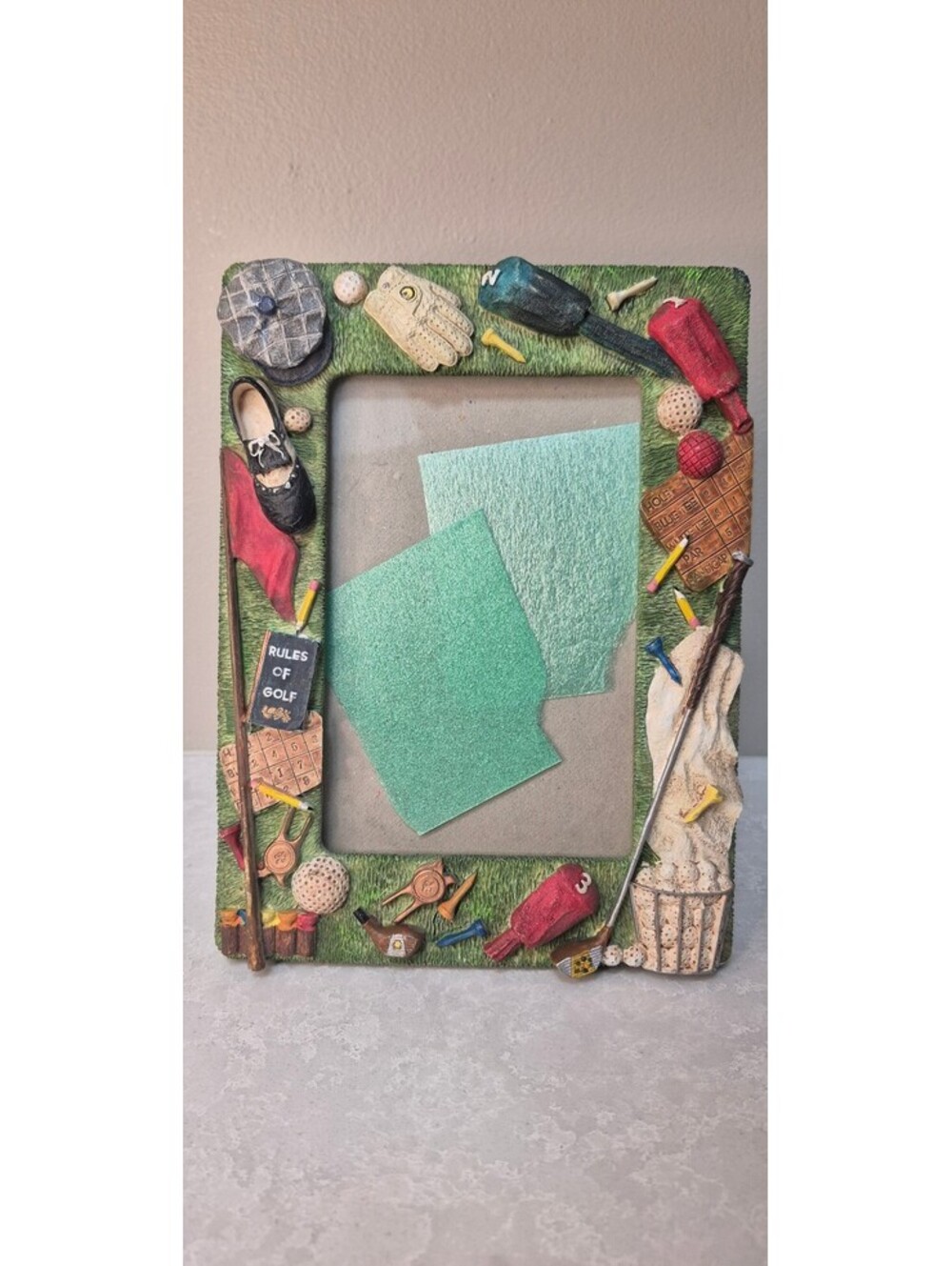Russ Berrie Golf Photo Frame – 3D Hand-Painted Golf Decor